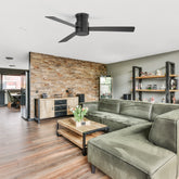 52in Flush Mount Ceiling Fan with Remote without Light(3-Blade)